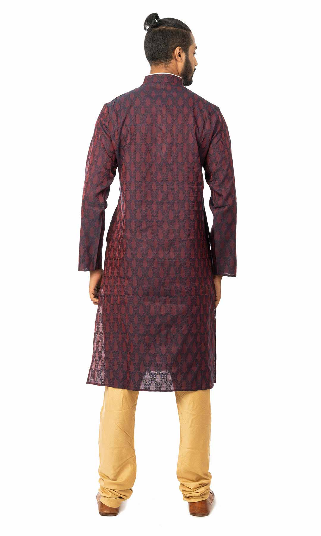 Purple Hot Pink Cross Coloured Banarasi Jacquard Kurta Set - Viraaya By Ushnakmals