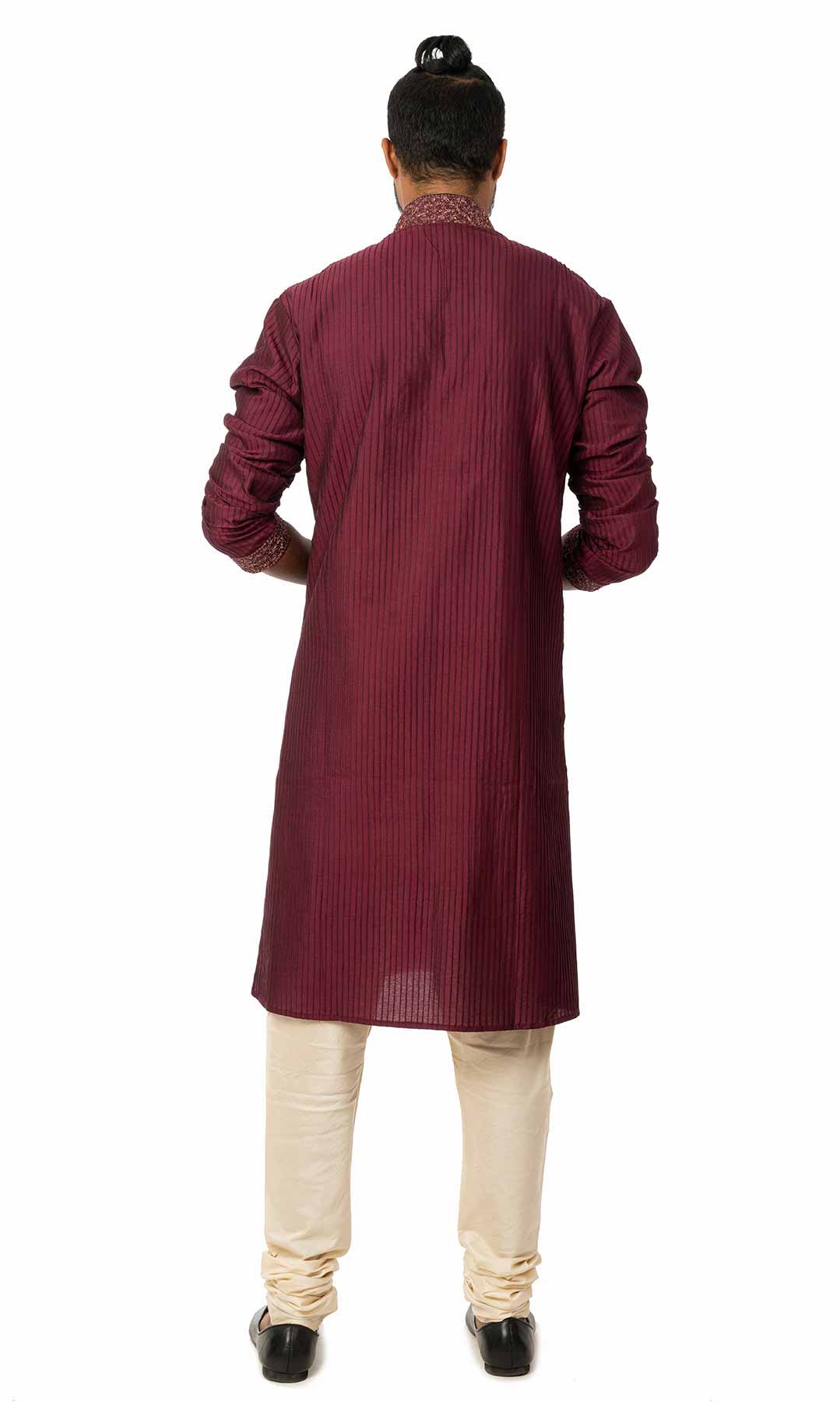 Wine Cotton Silk Kurta Set  – Viraaya By Ushnakmals